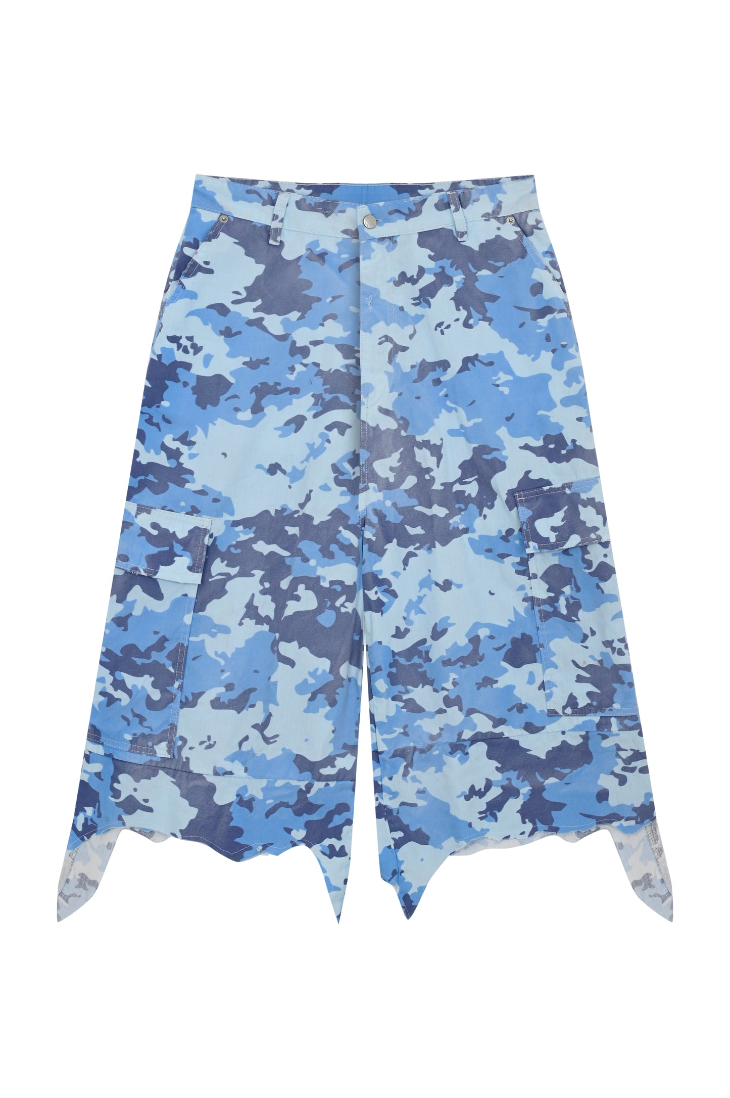 3/4 Blue Camo Shorts