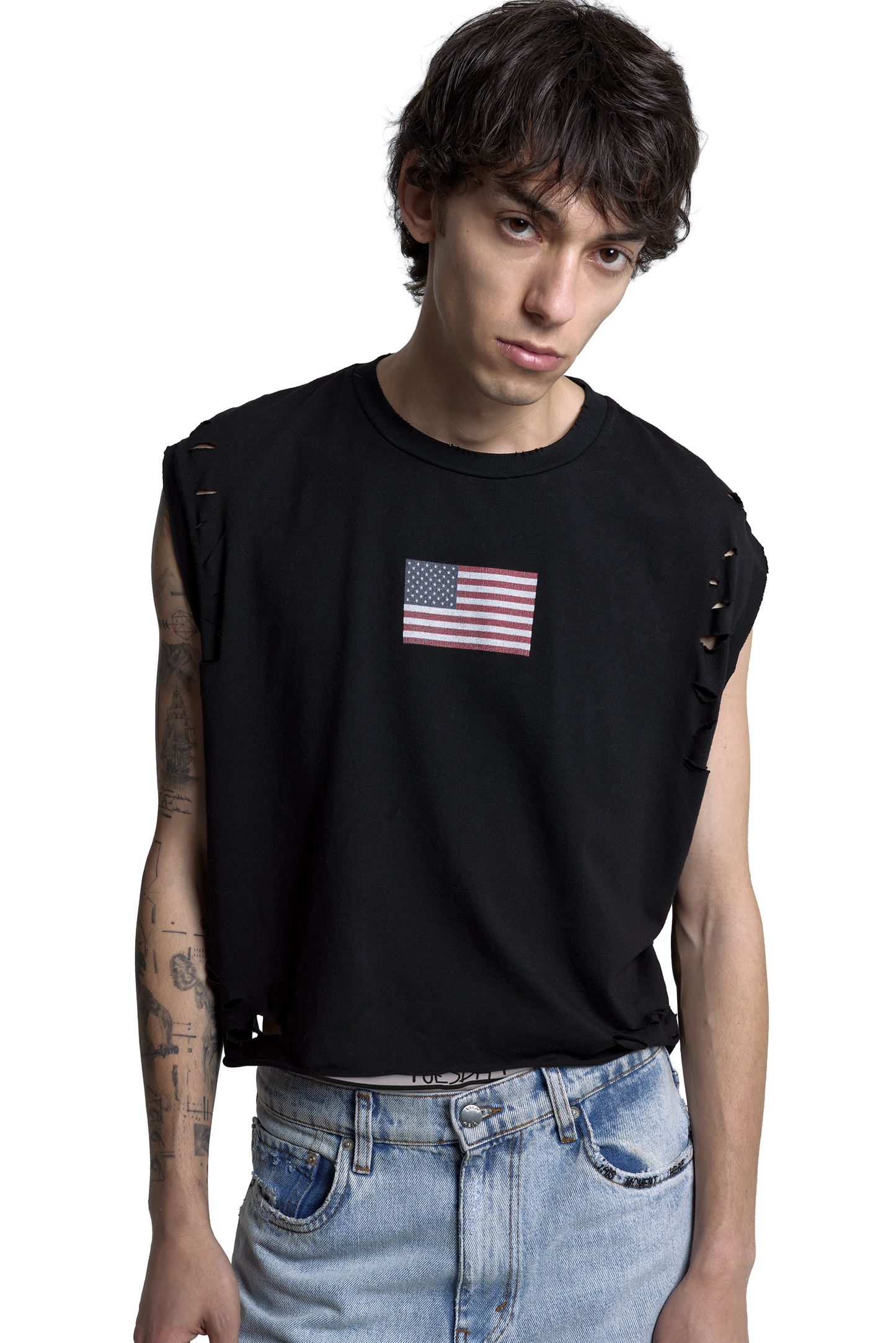 American Flag Cut Off Tee