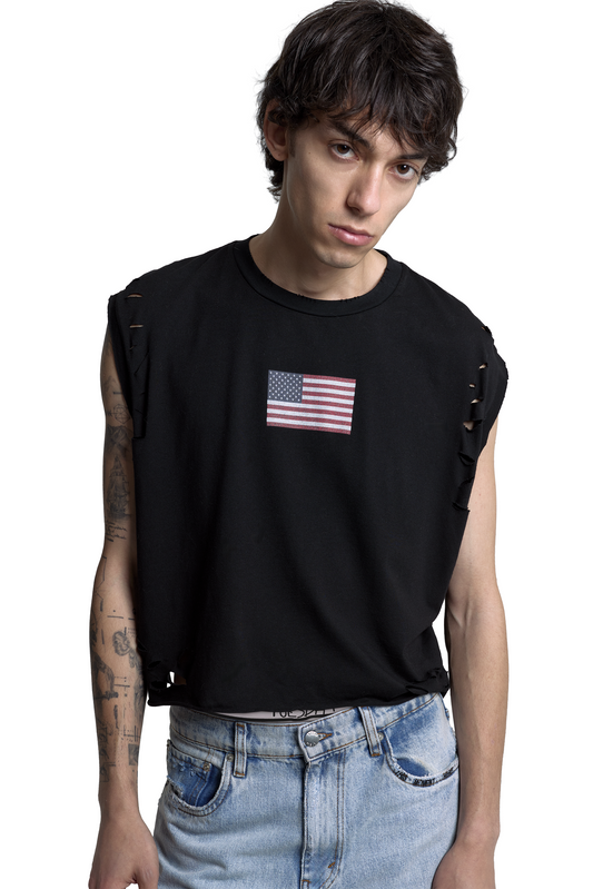 American Flag Cut Off Tee