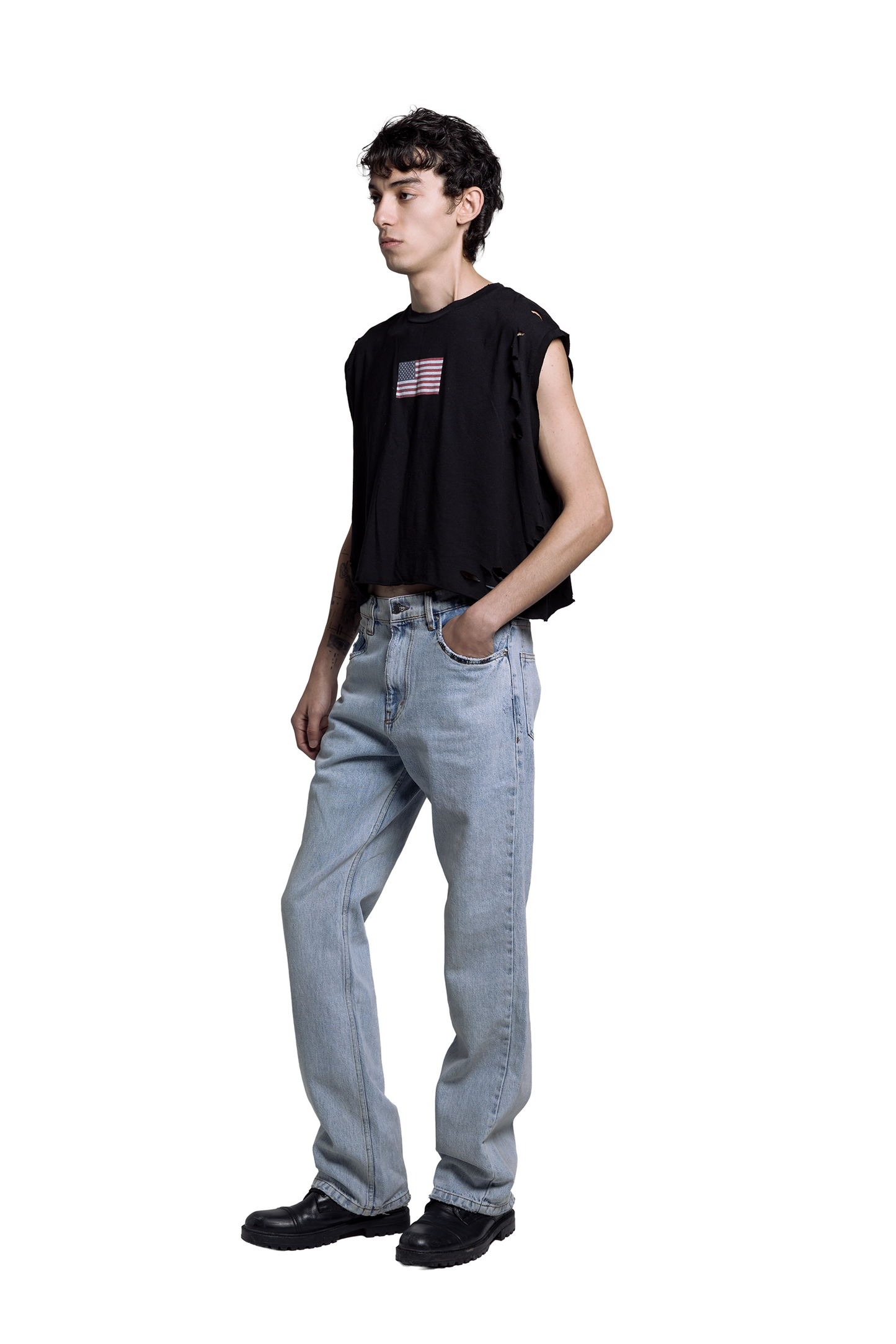 American Flag Cut Off Tee