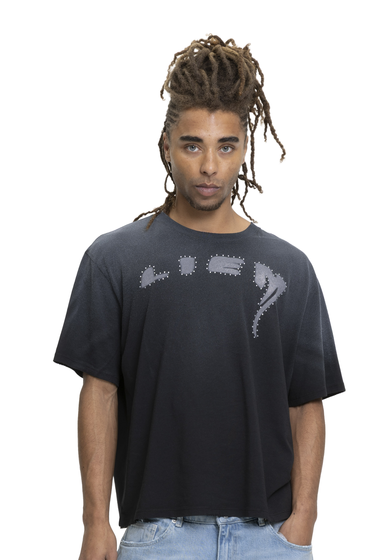 Liem Rhinestone Tee Black
