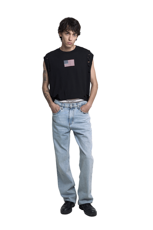 American Flag Cut Off Tee